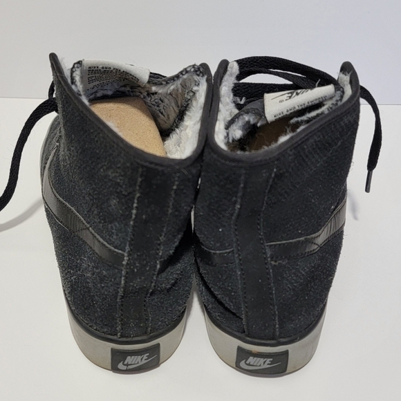 NIKE Women's 9 Primo Court Suede Mid Black Faux Fur LINED Sneakers 807163-001 - Picture 6 of 7